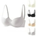 thumbnail image 1 of SMihono Women's Half Cup Bras Comfy Low Cut Push Up No Underwire Bralettes Comfort Lightweight Bralette for Ladies Full Support Black L, 1 of 3