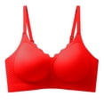 thumbnail image 1 of SMihono Women's Ice Silk Bras No-Wire Lifting Bra with Fixed Cup Soft Support Seamless Side Breast Collection Women Daily Bra Red 6, 1 of 3