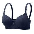 thumbnail image 1 of SMihono Women's Lace Underwire Bra Full Coverage Lingerie Adjustable Straps Push Up Bralettes Comfy Breathable Everyday Bras Dark Blue XL, 1 of 4