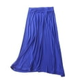 thumbnail image 1 of SMihono Women's Maxi Skirt Trendy Modal Solid Flowy Skirts Casual Elastic Waist A-Line Skirt 2025 Summer Cozy Lounge Skirts Blue 4, 1 of 3