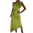 thumbnail image 1 of SMihono Women's One Shoulder Sleeveless Cut Out Dress Elegant High Waist Flowy Bodycon Dress Gown Cocktail Maxi Dresses Green 6, 1 of 5