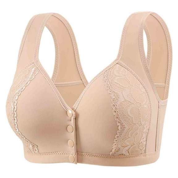SMihono Women's Orthopedic Anti-Sagging Bra Zenchic Bras for Senior Women Posture Correcting Bra Breathable Push up Everyday Bras Beige 42