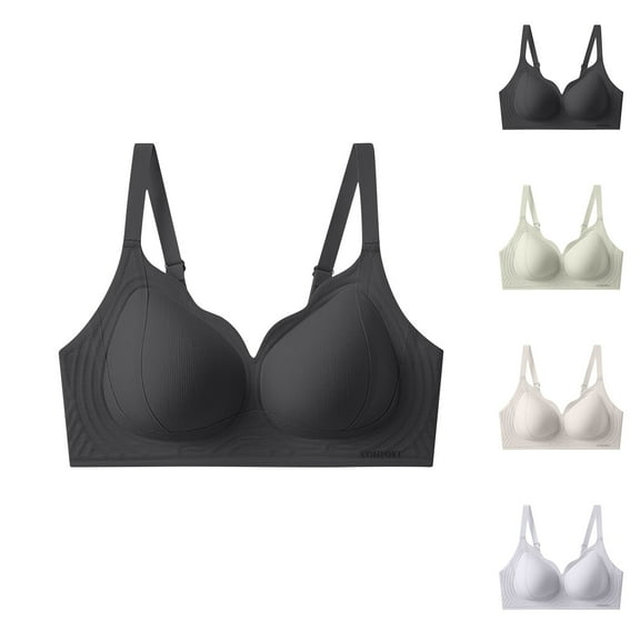 SMihono Women's Seamless No Underwire Bra Soft Wireless Comfort Push Up Bralettes Full Coverage Everyday T-Shirt Bras Light Blue XL