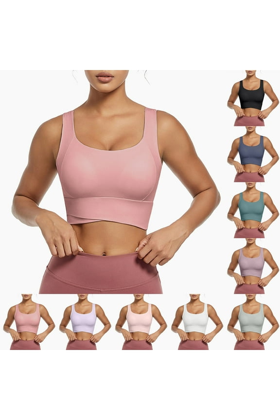 Women's Seamless Sports Bra for Women No Underwire Padded Workout Bra Gym Gathering High Support Longline Bra (Army Green M )