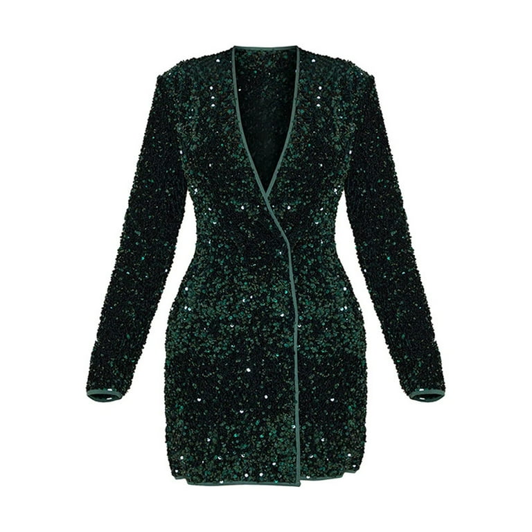 green sequin blazer dress Unique21® Blazer Dress, Luxe Stain Breasted Light Green Blazer Dress –  UNIQUE21
