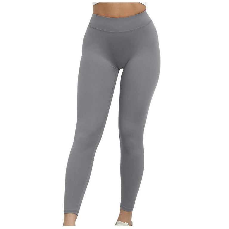 SMihono Women's Solid Color Wrinkled Peach Hip Active Sports Fitness  Running High Waist Full Length Long Pants Yoga Pants Female Fashion Gray 4  