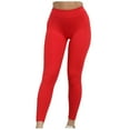 thumbnail image 1 of SMihono Women's Solid Color Wrinkled Peach Hip Active Sports Fitness Running High Waist Full Length Long Pants Yoga Pants Female Fashion Red 6, 1 of 5
