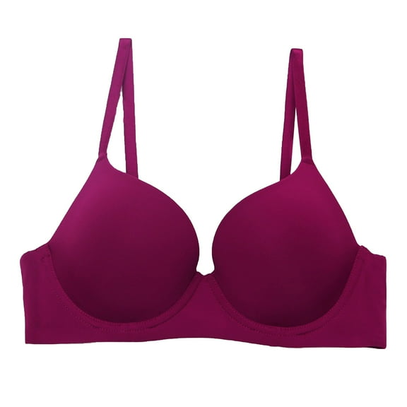 SMihono Women's Stylish Wirefree Lift Bra Comfort Intended Fashion Bra Large Size Soft Steel Ring Push-up Bras Wine S