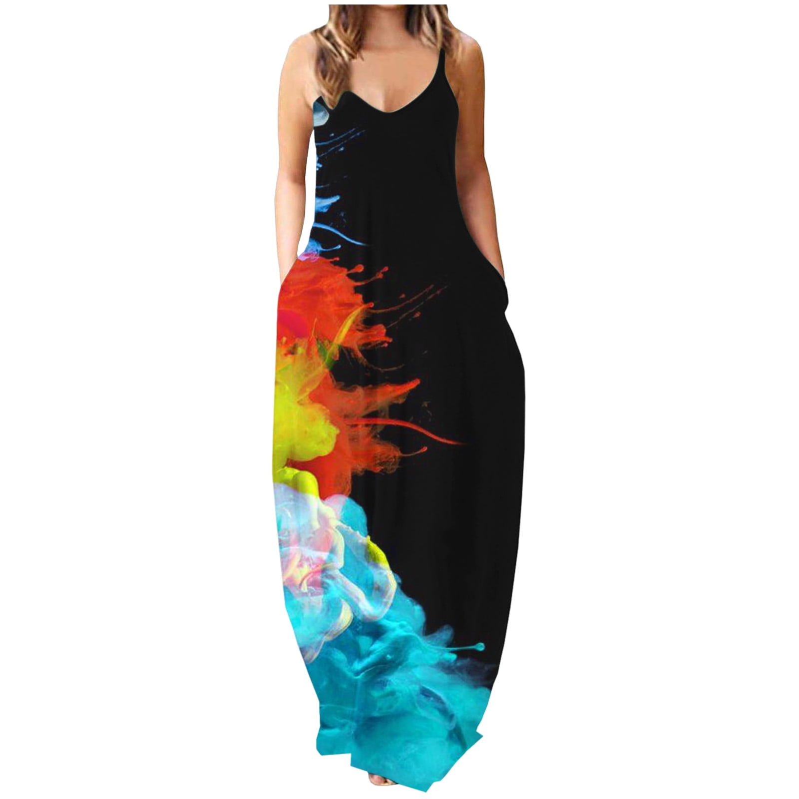 Tie dye top dress with pockets