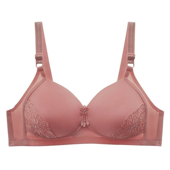 SMihono Women's T-Shirt Bra Full Coverage Wireless Push Up Lightly-Lined Bralette Everyday Comfort Beauty Back Smoothing Bra Purple 52