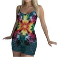 thumbnail image 1 of SMihono Women's Tie Dye Camisole Pajamas Set - Loose Spaghetti Strap Tank Top with Shorts Casual 2 Piece Lounge Sets Soft Sleepwear Multicolor L, 1 of 5