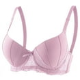 thumbnail image 1 of SMihono Women's Underwire Demi Bra with Push-up Cups Padded T Shirt Bras for Women Push Up Comfort Underwire Brassiere Pink 75B, 1 of 4