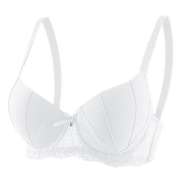 SMihono Women's Underwire Demi Bra with Push-up Cups Padded T Shirt Bras for Women Push Up Comfort Underwire Brassiere White 85B