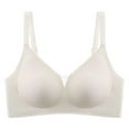 thumbnail image 1 of SMihono Women's Wireless Bra, No Underwire Push Up T-Shirt Bras,Classic Full Coverage Comfort Seamless Solid Everyday Bra White M US(4), 1 of 2
