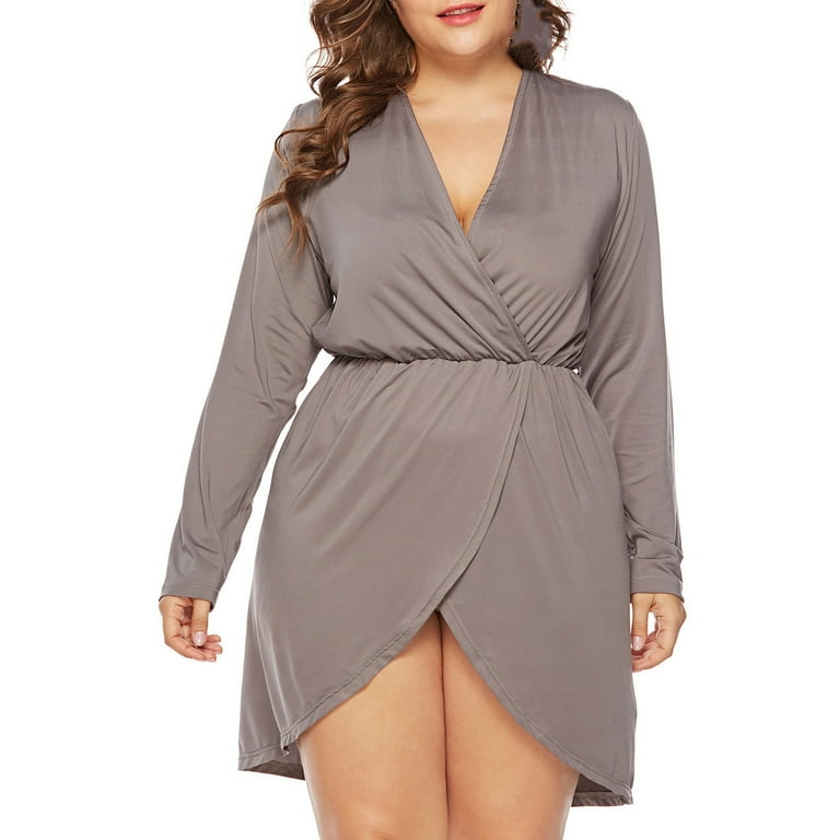 Sexy Solid Asymmetrical V Neck Sling Dress Dresses(3 Colors) Sexy Solid Asymmetrical V Neck Sling Dress Dresses(3 Colors)