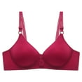 thumbnail image 1 of SMihono Womens Bras No Underwire Smooth Push Up Bras Wireless Full Coverage Comfort High Support Bralettes with Bra Extender Red M US(6), 1 of 2