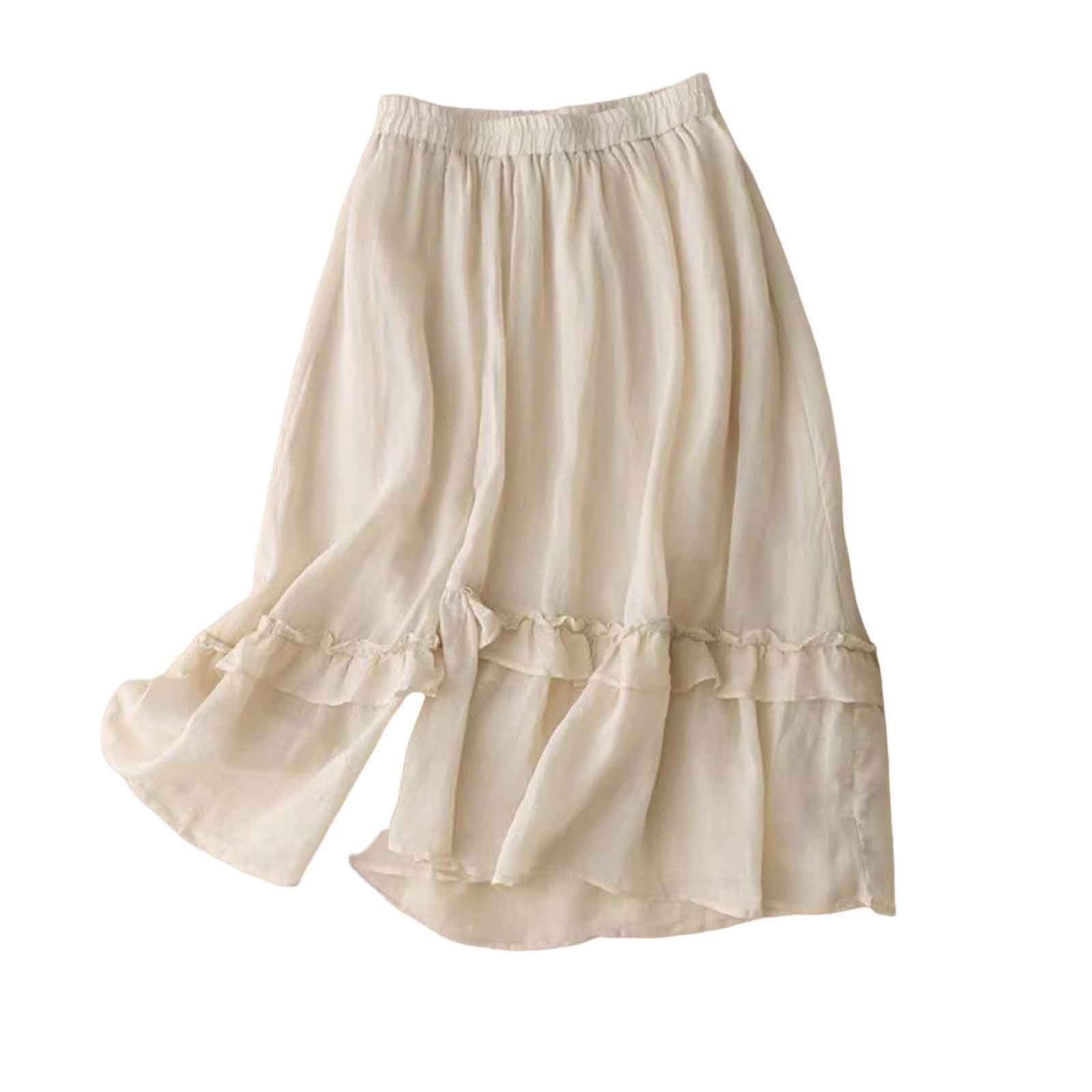High Elastic Waist Yellow Irregular Pleated Casual Half-body Skirt Women Tide Spring Autumn