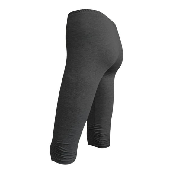 SMihono Womens Fashion Womens Leggings Fitness Running Solid Sports Yoga Capris Pants 2024 Trendy Summer Autumn Holiday Leggings Yoga Stretch Pants Cargo Capris Dark Gray 14