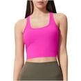 thumbnail image 1 of SMihono Womens High Impact Sports Yoga Bra for Women Seamless Cami Longline Bra - Round Neck Workout Racerback Tank Top Hot Pink 6, 1 of 4