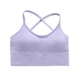thumbnail image 1 of SMihono Womens High-Support Yoga Bra with Removable Pads Large Bust,Seamless Crossback Longline Sports Bra Workout Tops Purple XL, 1 of 4