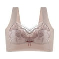 thumbnail image 1 of SMihono Womens Lace Floral Bras Push Up Gathering Minimizer Bra Full Coverage Bra Seamless Comfortable Breathable Underwear Pink XXXXL, 1 of 9