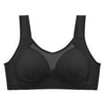 thumbnail image 1 of SMihono Womens Mesh Lightly Padded Lingerie Wireless Pleated Letter Print Bra Comfortable U-Back Supportive Bras Black 40/90BC, 1 of 6