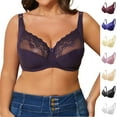 thumbnail image 1 of SMihono Womens Minimizer Bras Full Coverage Underwire Bra Plus Size Push Up Bras Lifting Bralette Lace Bra for Large Breast Blue 48/110G, 1 of 4