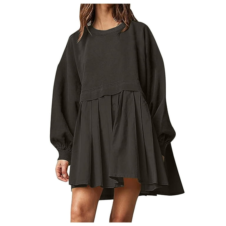 Casual Long sleeve Bell-sleeve Solid Color Pachwork Plus size bodycon Dresses Casual Long sleeve Bell-sleeve Solid Color Pachwork Plus size bodycon Dresses