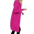 thumbnail image 1 of SMihono Womens Plus Size Hooded Casual Outwear Jackets Women's Solid Color Jacket Thickening And Fleece And Winter Casual Zipper Long Sleeve Pocket Hooded Long Sweater Hot Pink 18, 1 of 7