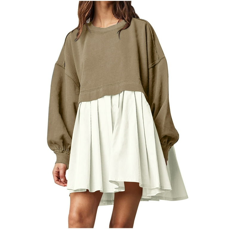 Casual Long sleeve Bell-sleeve Solid Color Pachwork Plus size bodycon Dresses Casual Long sleeve Bell-sleeve Solid Color Pachwork Plus size bodycon Dresses