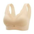 thumbnail image 1 of SMihono Womens Pullover Bras No Underwire Seamless Summer Brassieres Scalloped Everyday Bra Comforta Full Coverage T Shirt Bra Beige M, 1 of 9