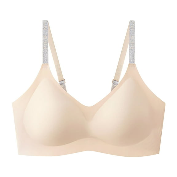 SMihono Womens Seamless Wirefree Bras Comfortable Wireless Bras No Underwire Push Up Soft Back Smoothing Sexy Supported Bra Beige XL
