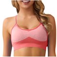 thumbnail image 1 of SMihono Womens Sports Bras Fashion Padded High Impact Strappy Yoga Bra Push up Seamless Wireless Medium Support Comfort Bra Watermelon Red S, 1 of 3