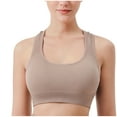 thumbnail image 1 of SMihono Womens Sports Bras Medium Support Padded Seamless Wireless Bra Racerback Yoga Workout Crop Tank Tops Full Coverage Bralette Khaki L, 1 of 4