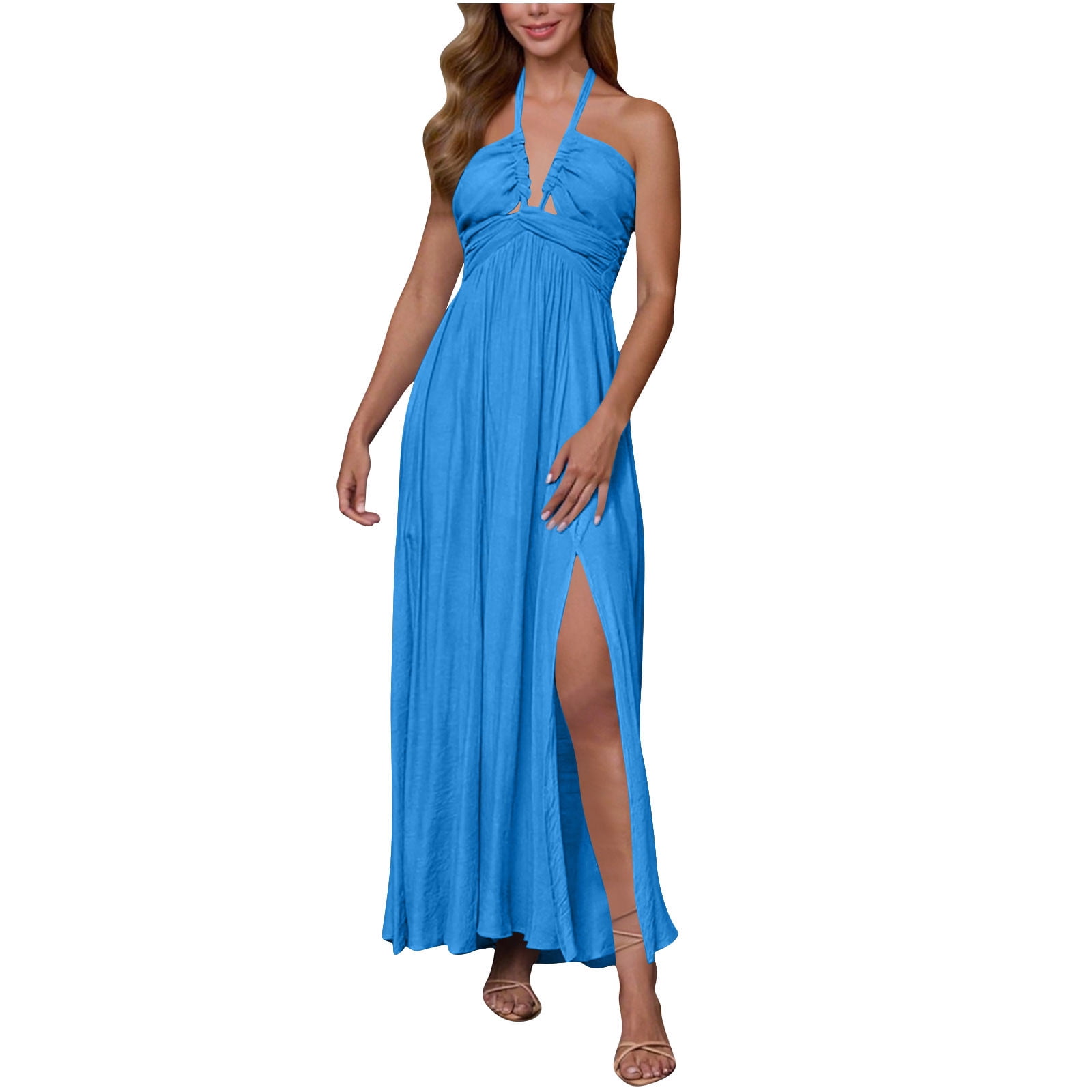 princess polly baby blue dress Bright Blue Midi Dress - Cutout Dress - Crepe Knit Bodycon Dress