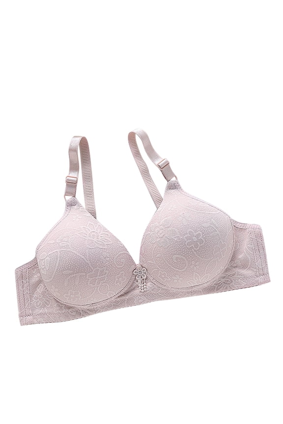 Womens Support Wireless Bras Comfortable Push Up Adjustable Straps Everyday Bra Full Coverage No Underwire Bras Gray 6