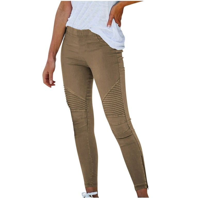 SMihono Womens Trendy Casual Loose Pants Comfy Work Pants Pockets Elastic  High Waist Full Length Long Pants Pants Gifts for Women Trousers 2023 Female  Fashion Yellow 10 