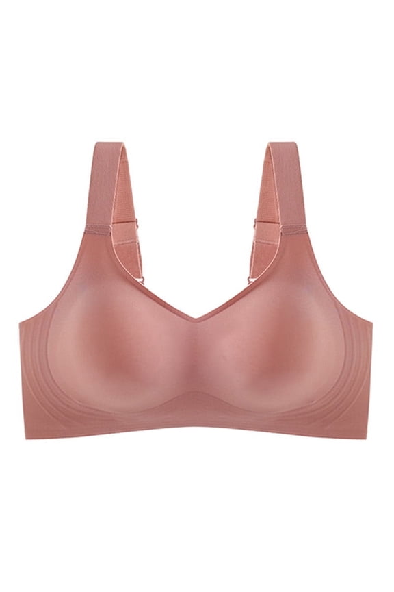 Womens Wireless Bras No Underwire Push Up Bra Seamless Supportive Full Coverage Everyday Bras Regular Red L