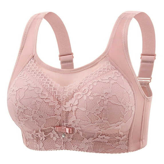 SMihono Womens Wireless Bras With Support And Lift Full Coverage Floral Lace Bras Comfortable Cami Bralettes Bandeau Bra Pink 44/100