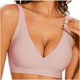 thumbnail image 1 of SMihono Womens Wireless Seamless Bras Deep V No Underwire Push Up Bras Supportive Full Coverage Bralettes Plunge T Shirt Bra Pink M, 1 of 2