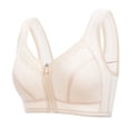 thumbnail image 1 of SMihono Zipper Front Bras for Women Plus Size No Wire Bra for Senior Convenient Light Shaping Daisy Bras for Older Women Beige 36, 1 of 2