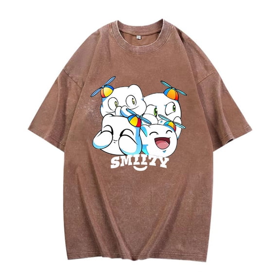 SMii7Y Washed Cotton Tshirt Unique Short Sleeve Funny Tees Cosplay Pullover Shirt