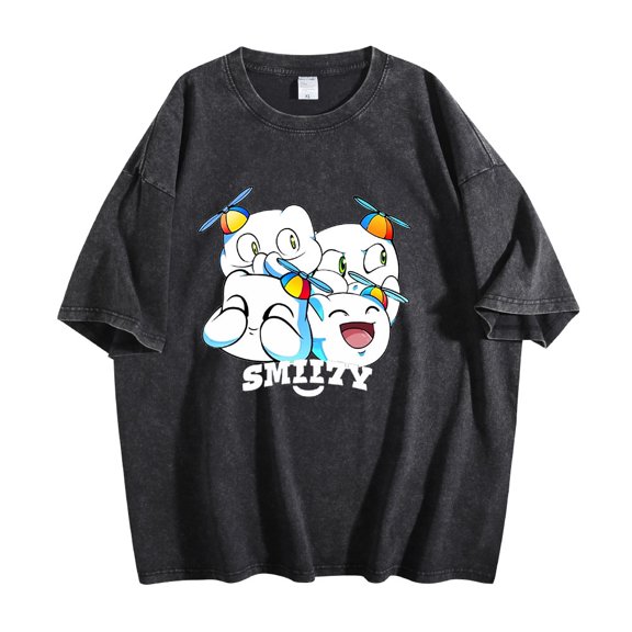 SMii7Y Washed Cotton Tshirt Unique Short Sleeve Funny Tees Cosplay Pullover Shirt