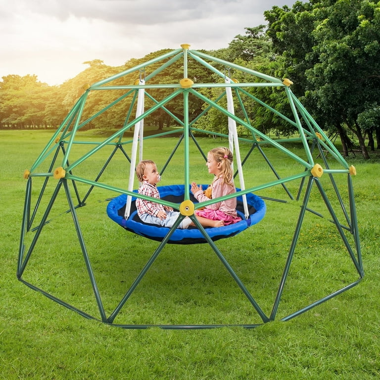 SM Kidsport 10ft Climbing Dome & Swing, Indoor/Outdoor, Rust & UV