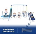 thumbnail image 1 of 5-in-1 Outdoor Swing Set with Slide, Detachable Trampoline, Swings & Glider, Swing Set for Outside for Kids, 1 of 8