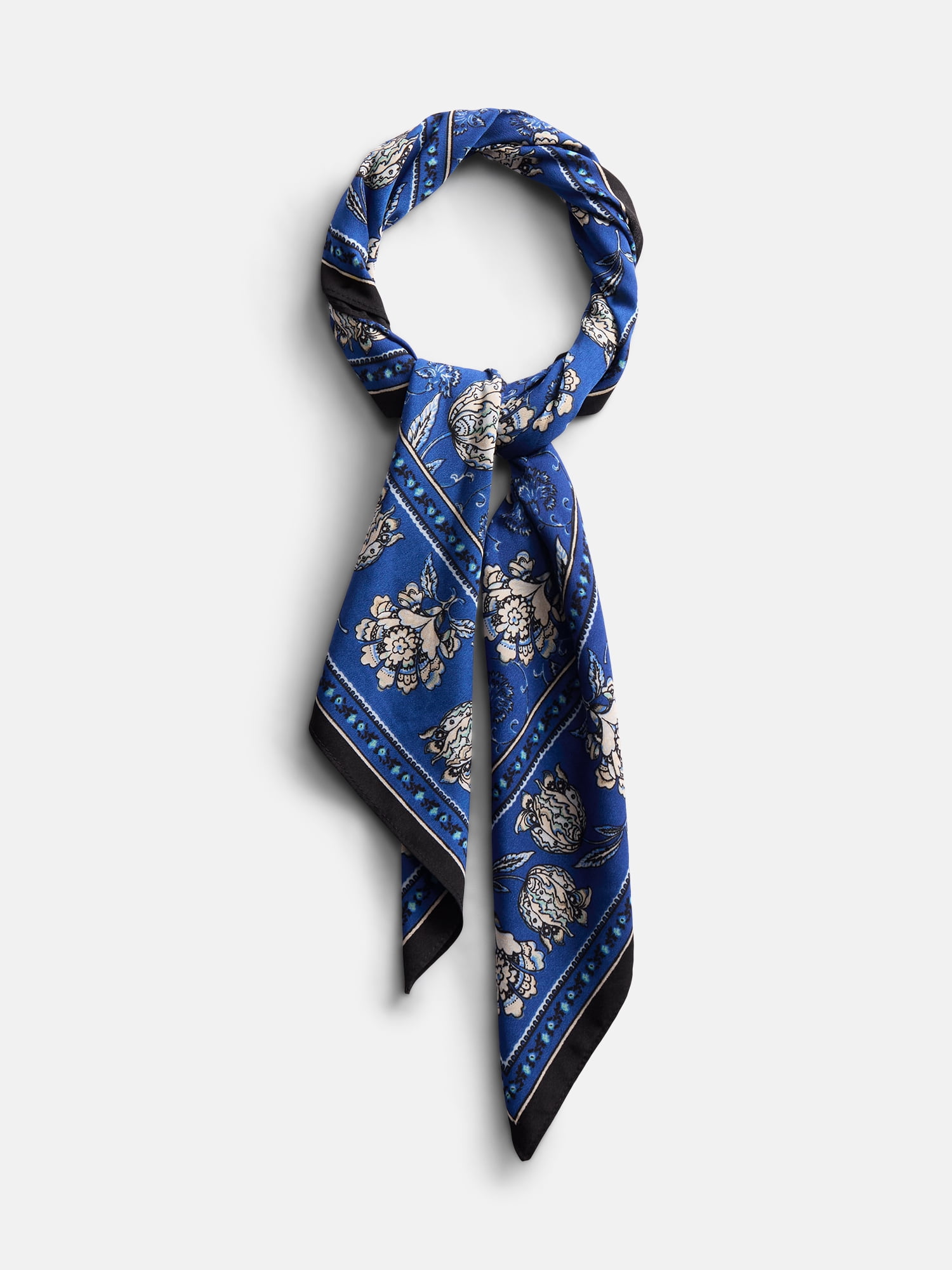 Scenario Women's Printed Square Scarf, Deep Indigo