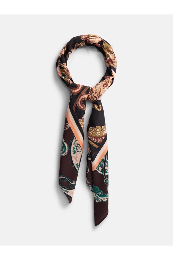 Women's Printed Square Scarf, Teal