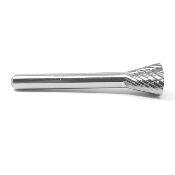 SN-4 Double Cut Inverted Taper 1/2" x 1/2" Carbide Burr Bur Tool Die Grinder Bit 1/4" Shank