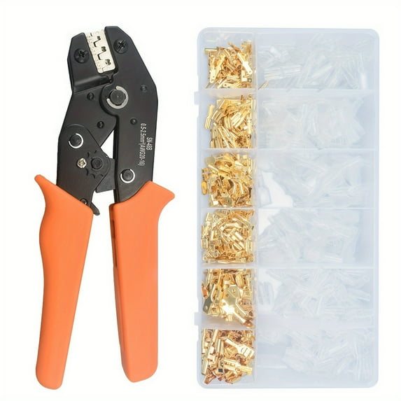 SN-48B Crimping Tool Set, Includes 135/270/600 Pcs 2.8/4.8/6.3mm Crimp Terminals, Insulated Sealed Cable Connector Crimping Pliers Set