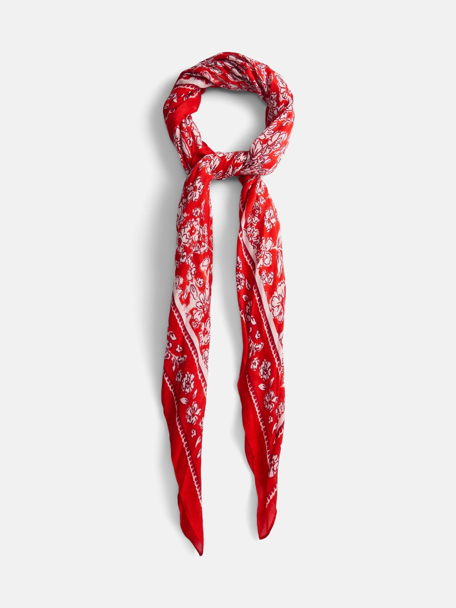 Scenario Women's Printed Square Scarf, Red